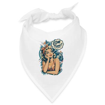 Retro Pin-Up Girl - EDM Time Festival Design - Bandana Dreieckstuch - Weiß - Vorne