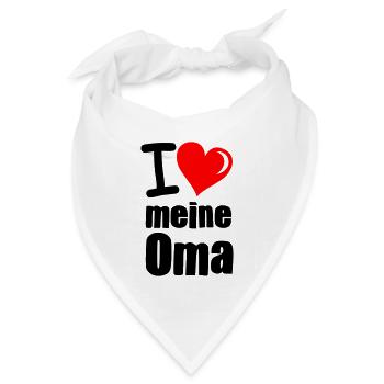 I Love meine Oma - Bandana Dreieckstuch - Weiß - Vorne