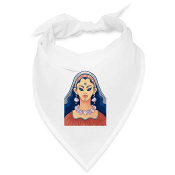 Hexe mit menschlichen Ohrringen und Halskette - Bandana Dreieckstuch - Weiß - Vorne