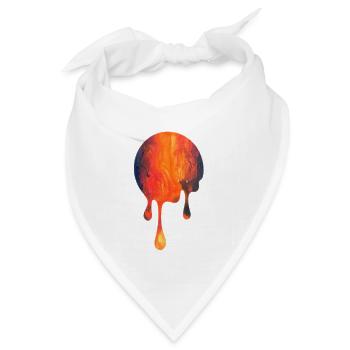Tropfende Glutblüte - Bandana Dreieckstuch - Weiß - Vorne