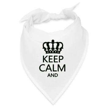 Königskrone Keep Calm Motiv - Bandana Dreieckstuch - Weiß - Vorne