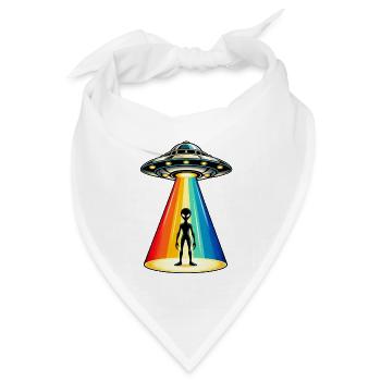 Rainbow Beam UFO-Entführung - Bandana Dreieckstuch - Weiß - Vorne