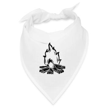 lagerfeuer flamme symbol - Bandana Dreieckstuch - Weiß - Vorne