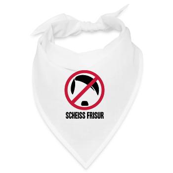 SCHEISS FRISUR GEGEN NAZIS FCK NAZIS - Bandana Dreieckstuch - Weiß - Vorne