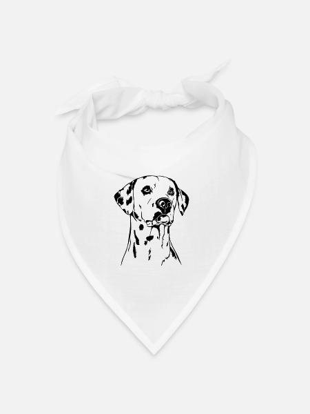 DALMATINER DALMATIAN Portrait Wilsigns - Bandana Dreieckstuch - Weiß