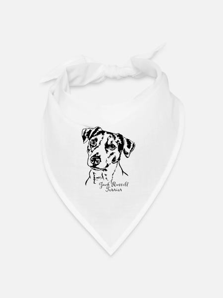 JACK RUSSELL TERRIER Portrait Wilsigns - Bandana Dreieckstuch - Weiß