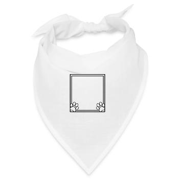 Rahmen Hundepfoten Hund Hundebesitzer - Bandana Dreieckstuch - Weiß - Vorne