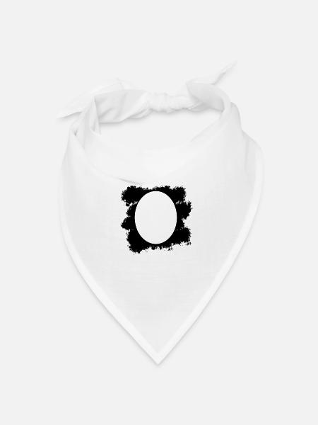 Schwarzer Farbfleck Hintergrund Oval - Bandana Dreieckstuch - Weiß