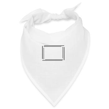 Rechteckiger Rahmen mit schwarzen Linien - Bandana Dreieckstuch - Weiß - Vorne