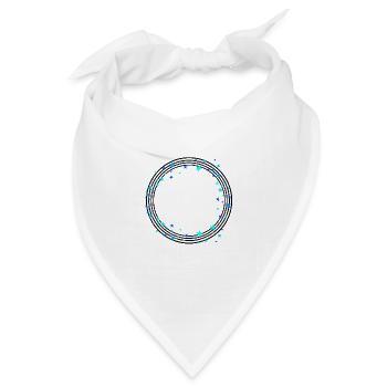 Schwarze Kreisförmige Linien mit Sternen - Bandana Dreieckstuch - Weiß - Vorne