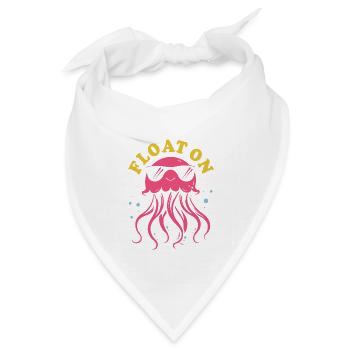 Float on, Qualle mit Tentakeln, Meeresbewohner - Bandana Dreieckstuch - Weiß - Vorne