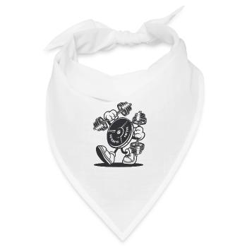 Hantelscheibe Figur - Bandana Dreieckstuch - Weiß - Vorne