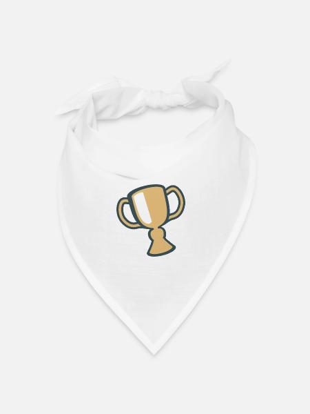 Pokal Gold - Bandana Dreieckstuch - Weiß