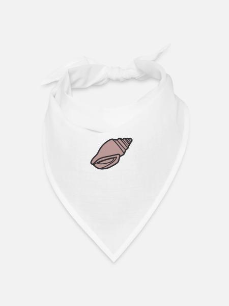 Muschel - Bandana Dreieckstuch - Weiß