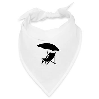 Stuhl mit Sonnenschirm - Bandana Dreieckstuch - Weiß - Vorne