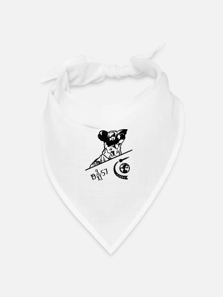 1957 Laika kyrillisch Soviet Communism Gagarin - Bandana Dreieckstuch - Weiß