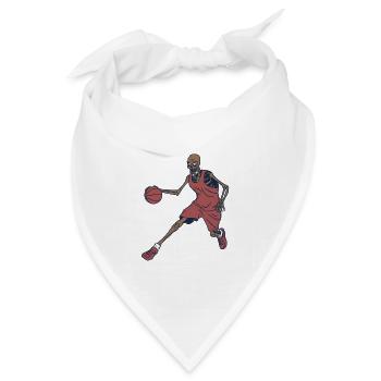 Basketballer Skelett - Bandana Dreieckstuch - Weiß - Vorne