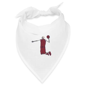 Basketballer Skelett - Bandana Dreieckstuch - Weiß - Vorne