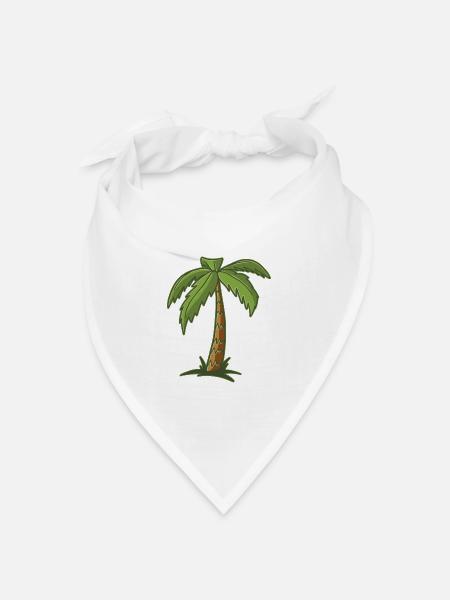 Palme - Bandana Dreieckstuch - Weiß