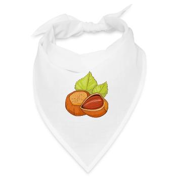 Haselnuss Gemeine Hasel Haselnussstrauch - Bandana Dreieckstuch - Weiß - Vorne