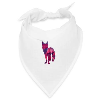 Dog low poly - Hunde Low Poly Design - Bandana Dreieckstuch - Weiß - Vorne