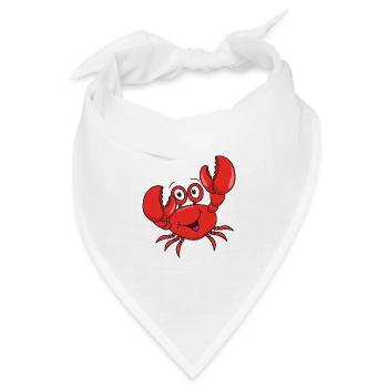 Krebs Krabbe - Bandana Dreieckstuch - Weiß - Vorne