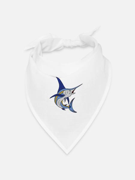 Speerfisch Schwertfisch Marlin Hochseeangeln - Bandana Dreieckstuch - Weiß
