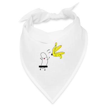 Banana - banana naked - nackte Banane - striptease - Bandana Dreieckstuch - Weiß - Vorne