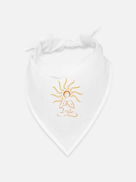 Mediatation Sonne - Bandana Dreieckstuch - Weiß