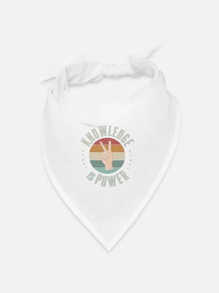 Wissen ist Macht - Bandana Dreieckstuch - Weiß