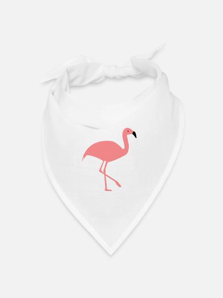Flamingo - Bandana Dreieckstuch - Weiß