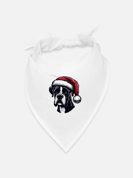 Boxerhund Weihnachtsgeschenke - Bandana Dreieckstuch - Weiß