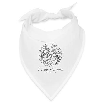 Sächsische Schweiz | Landkarte Topografie Design - Bandana Dreieckstuch - Weiß - Vorne