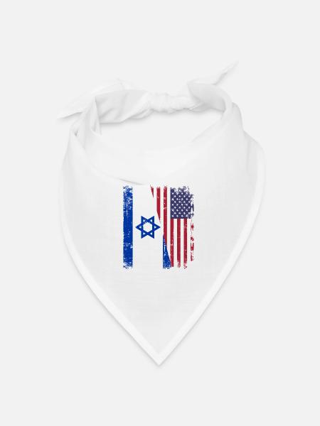 Israel USA - Bandana Dreieckstuch - Weiß