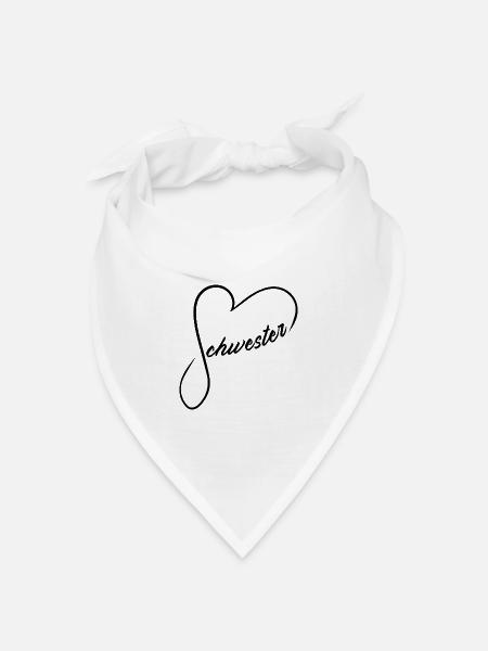 Schwesterherz - Bandana Dreieckstuch - Weiß