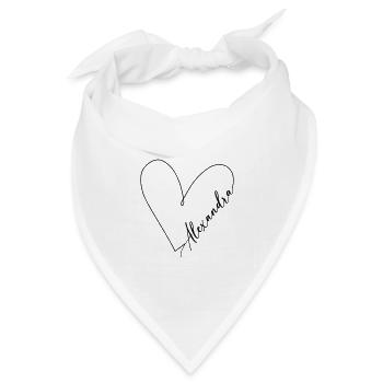 Alexandra Name Herzlinie - Bandana Dreieckstuch - Weiß - Vorne