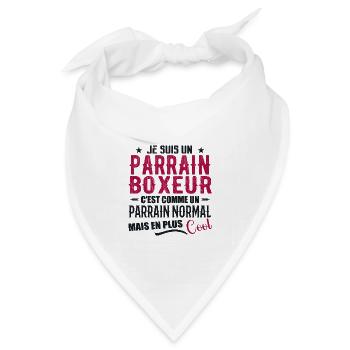 Boxer-Pate als normaler, aber coolerer Pate - Bandana Dreieckstuch - Weiß - Vorne