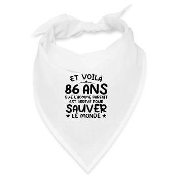 86 Jahre altes Geburtstagsgeschenk 86 Jahre Männer - Bandana Dreieckstuch - Weiß - Vorne