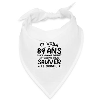 89 Jahre altes Geburtstagsgeschenk 89 Jahre alte Männer - Bandana Dreieckstuch - Weiß - Vorne