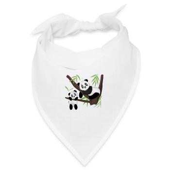 Panda - Bandana Dreieckstuch - Weiß - Vorne