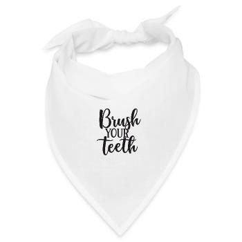 Putz dir die Zähne - Bandana Dreieckstuch - Weiß - Vorne