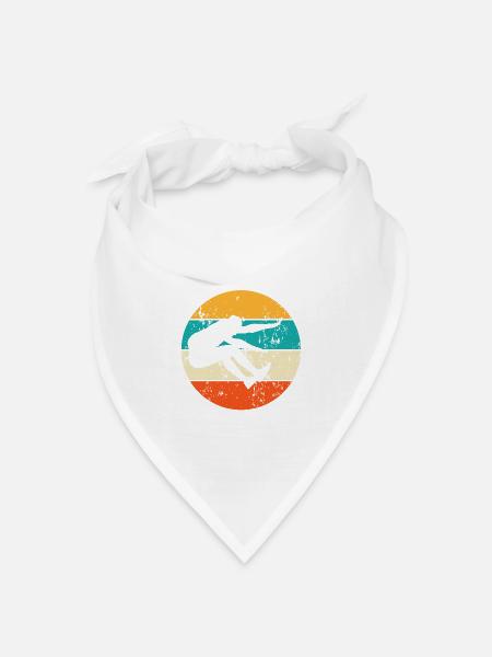 Vintage Retro Weitspringer Weitsprung Weitspringen - Bandana Dreieckstuch - Weiß
