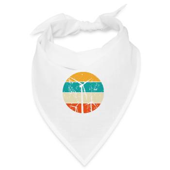 Erneuerbare Energien Windenergie Windkraft - Bandana Dreieckstuch - Weiß - Vorne