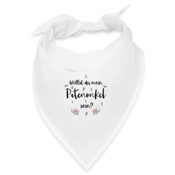 Willst du mein Patenonkel sein? Patenonkel fragen - Bandana Dreieckstuch - Weiß - Vorne
