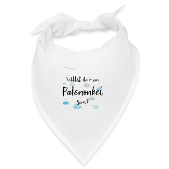 Willst du mein Patenonkel sein? - Bandana Dreieckstuch - Weiß - Vorne
