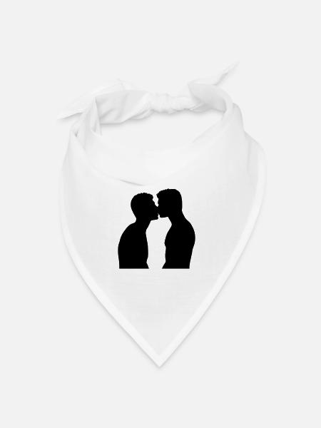 Gay Pride Kuss - Bandana Dreieckstuch - Weiß