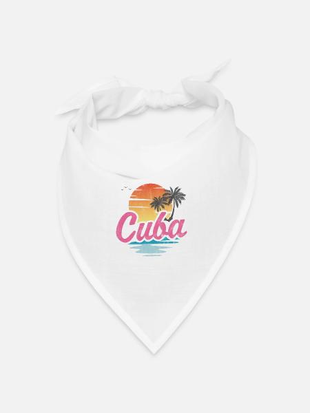 Kuba - Bandana Dreieckstuch - Weiß