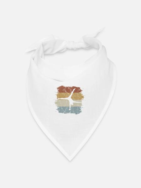 Retro Vintage Style Handstand Einarm Akrobatik - Bandana Dreieckstuch - Weiß