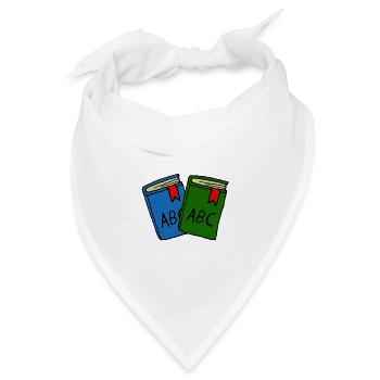 Schulbücher, Erste Klasse, Kinder - Bandana Dreieckstuch - Weiß - Vorne