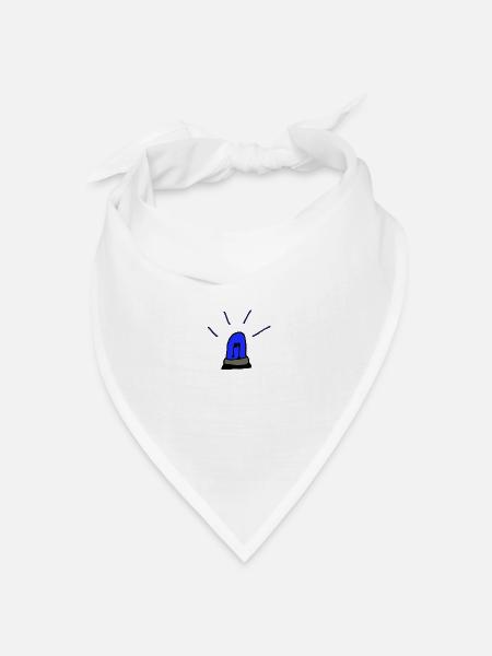 Blaulicht - Bandana Dreieckstuch - Weiß